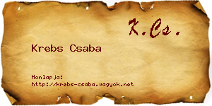 Krebs Csaba névjegykártya